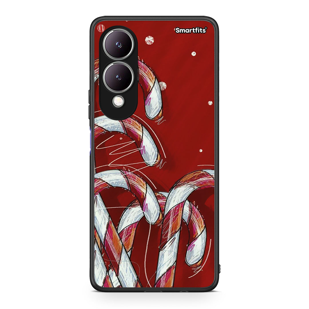 Vivo Y17s Candy Cane θήκη από τη Smartfits με σχέδιο στο πίσω μέρος και μαύρο περίβλημα | Smartphone case with colorful back and black bezels by Smartfits