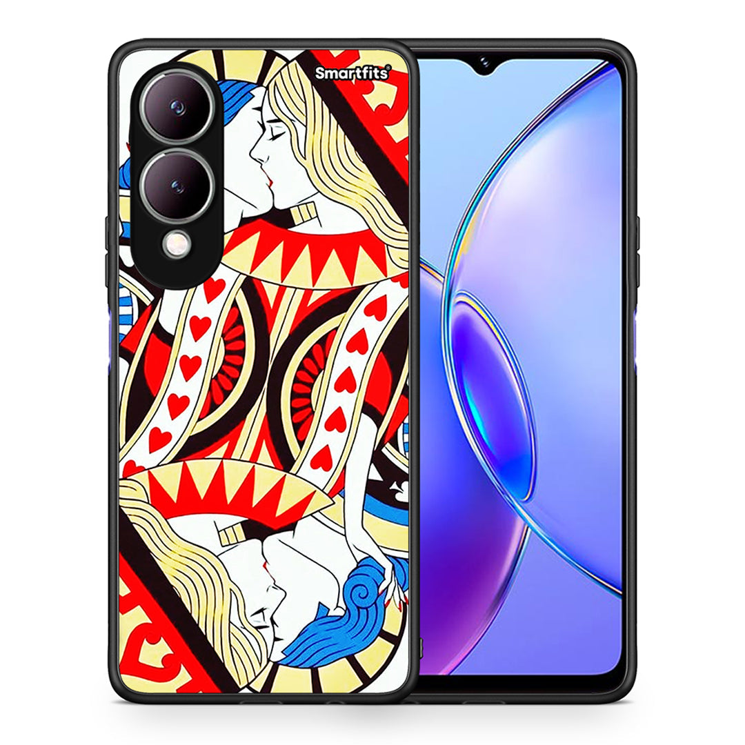 Θήκη Vivo Y17s Card Love από τη Smartfits με σχέδιο στο πίσω μέρος και μαύρο περίβλημα | Vivo Y17s Card Love case with colorful back and black bezels