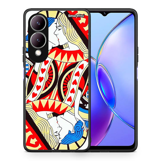 Θήκη Vivo Y17s Card Love από τη Smartfits με σχέδιο στο πίσω μέρος και μαύρο περίβλημα | Vivo Y17s Card Love case with colorful back and black bezels