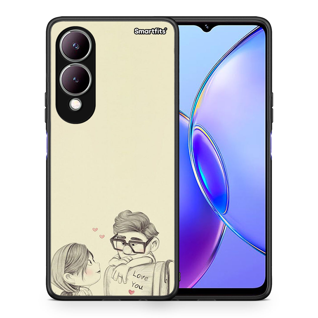 Θήκη Vivo Y17s Carl And Ellie από τη Smartfits με σχέδιο στο πίσω μέρος και μαύρο περίβλημα | Vivo Y17s Carl And Ellie case with colorful back and black bezels