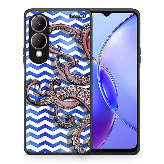 Θήκη Vivo Y17s Chevron Devilfish από τη Smartfits με σχέδιο στο πίσω μέρος και μαύρο περίβλημα | Vivo Y17s Chevron Devilfish case with colorful back and black bezels