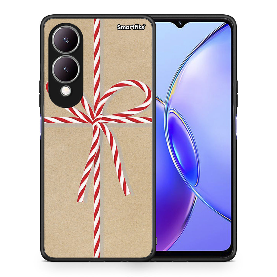 Θήκη Vivo Y17s Christmas Gift από τη Smartfits με σχέδιο στο πίσω μέρος και μαύρο περίβλημα | Vivo Y17s Christmas Gift case with colorful back and black bezels