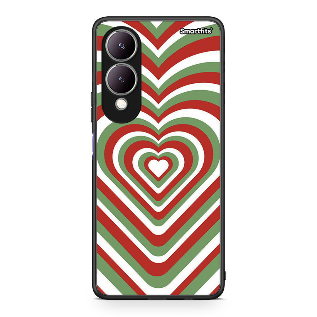 Vivo Y17s Christmas Hearts θήκη από τη Smartfits με σχέδιο στο πίσω μέρος και μαύρο περίβλημα | Smartphone case with colorful back and black bezels by Smartfits