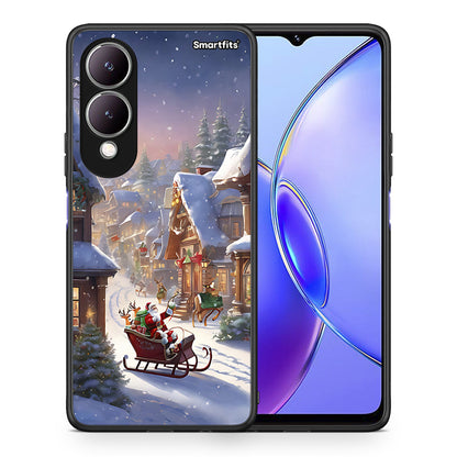 Θήκη Vivo Y17s Christmas Snow από τη Smartfits με σχέδιο στο πίσω μέρος και μαύρο περίβλημα | Vivo Y17s Christmas Snow case with colorful back and black bezels
