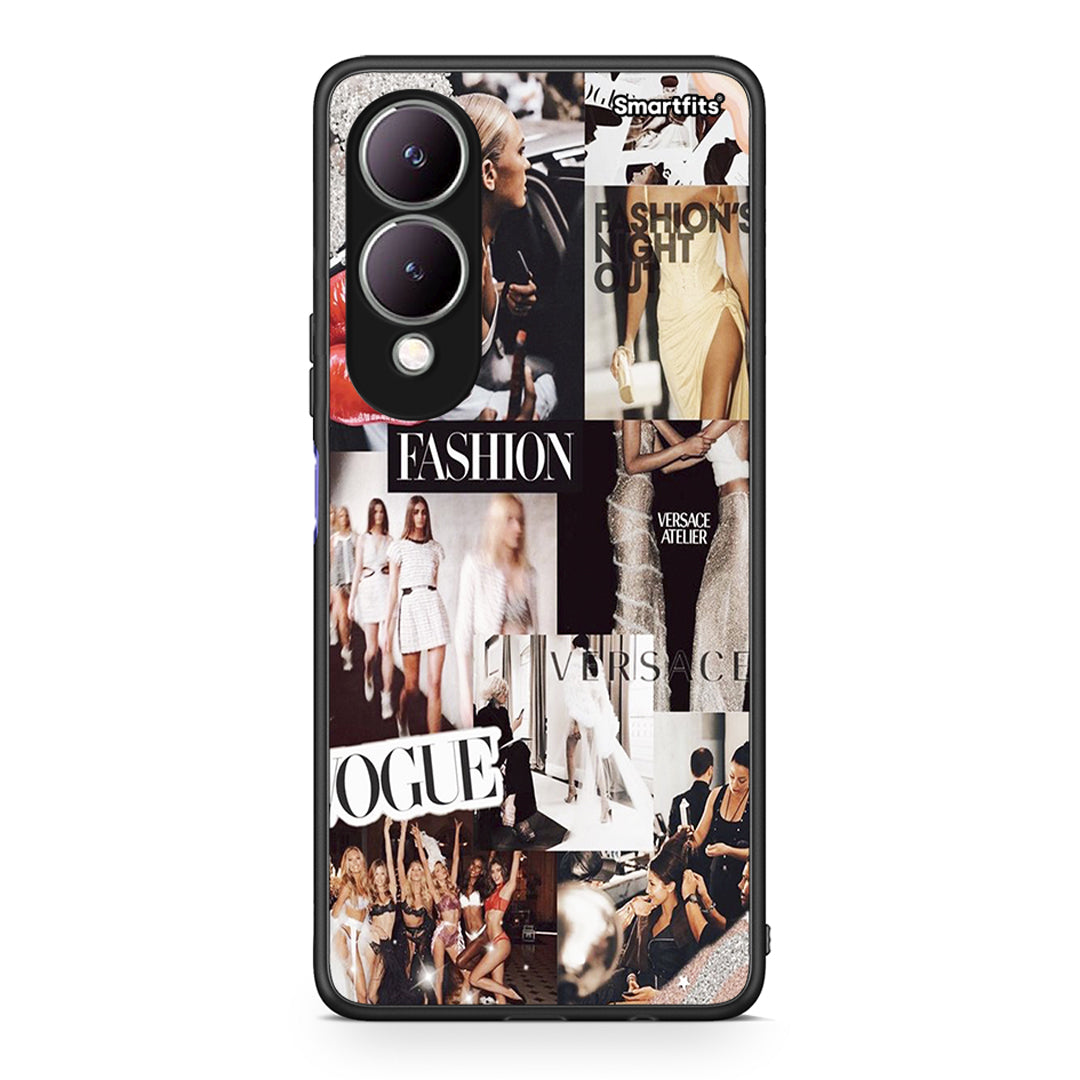 Vivo Y17s Collage Fashion Θήκη Αγίου Βαλεντίνου από τη Smartfits με σχέδιο στο πίσω μέρος και μαύρο περίβλημα | Smartphone case with colorful back and black bezels by Smartfits