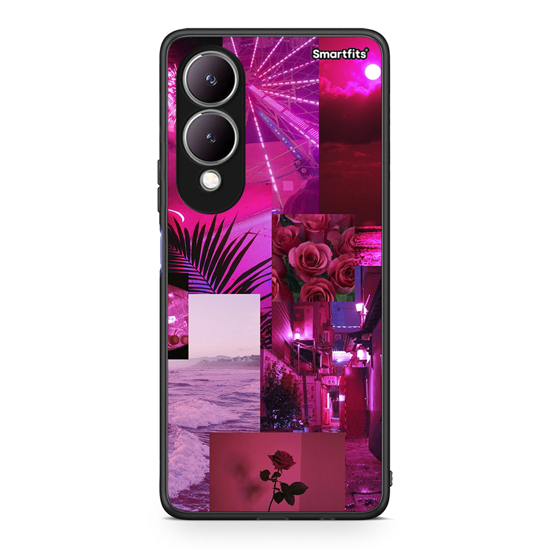 Vivo Y17s Collage Red Roses Θήκη Αγίου Βαλεντίνου από τη Smartfits με σχέδιο στο πίσω μέρος και μαύρο περίβλημα | Smartphone case with colorful back and black bezels by Smartfits
