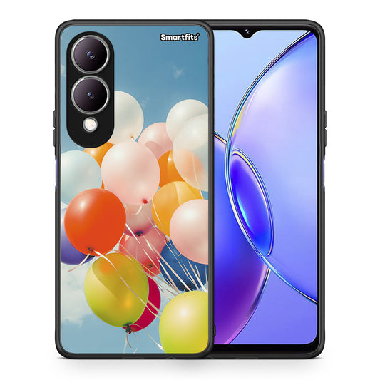 Θήκη Vivo Y17s Colorful Balloons από τη Smartfits με σχέδιο στο πίσω μέρος και μαύρο περίβλημα | Vivo Y17s Colorful Balloons case with colorful back and black bezels
