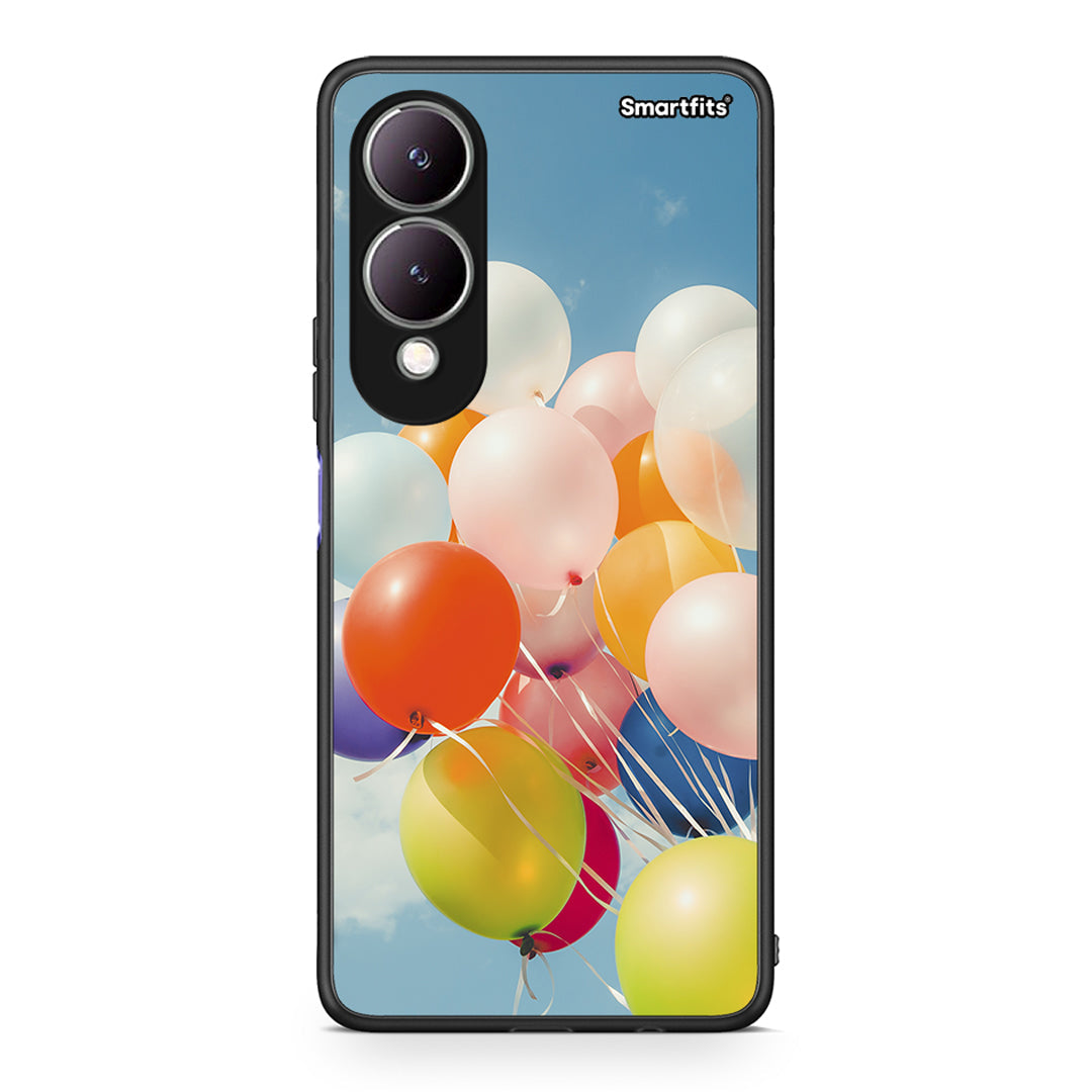 Vivo Y17s Colorful Balloons θήκη από τη Smartfits με σχέδιο στο πίσω μέρος και μαύρο περίβλημα | Smartphone case with colorful back and black bezels by Smartfits