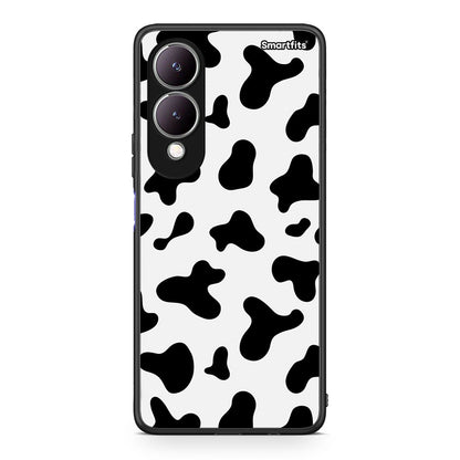 Vivo Y17s Cow Print θήκη από τη Smartfits με σχέδιο στο πίσω μέρος και μαύρο περίβλημα | Smartphone case with colorful back and black bezels by Smartfits