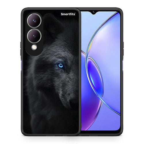 Θήκη Vivo Y17s Dark Wolf από τη Smartfits με σχέδιο στο πίσω μέρος και μαύρο περίβλημα | Vivo Y17s Dark Wolf case with colorful back and black bezels