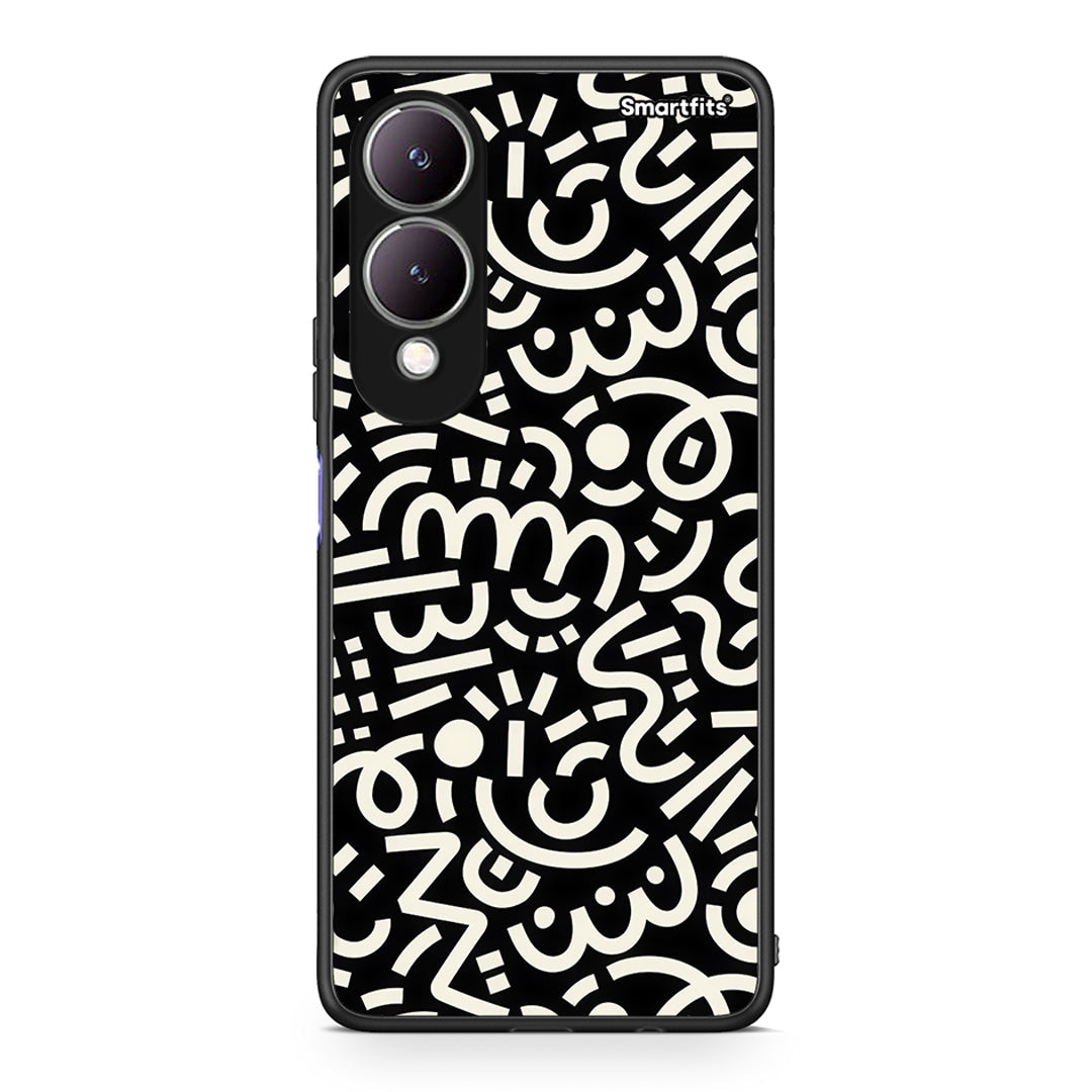 Vivo Y17s Doodle Art Θήκη από τη Smartfits με σχέδιο στο πίσω μέρος και μαύρο περίβλημα | Smartphone case with colorful back and black bezels by Smartfits