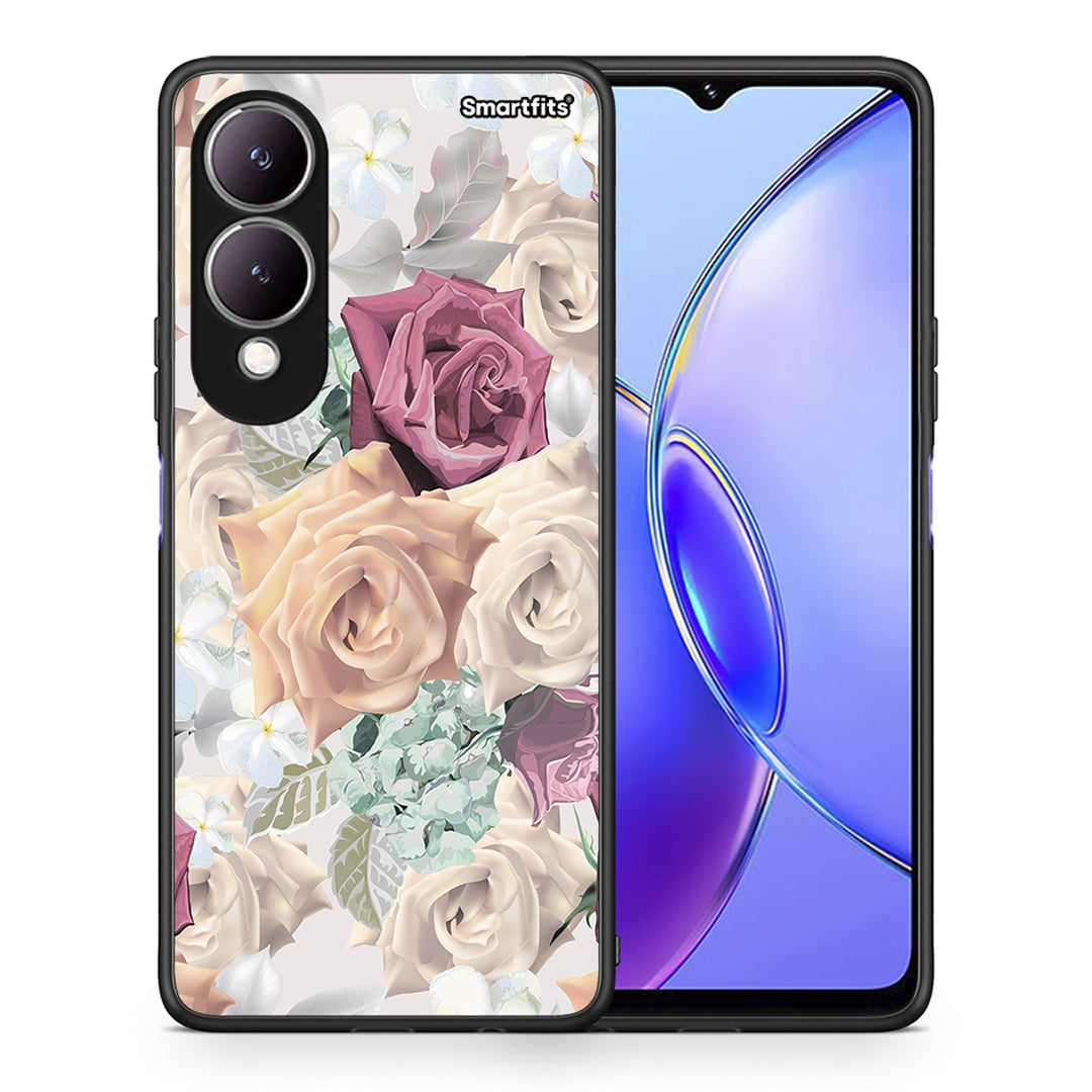 Θήκη Vivo Y17s Bouquet Floral από τη Smartfits με σχέδιο στο πίσω μέρος και μαύρο περίβλημα | Vivo Y17s Bouquet Floral case with colorful back and black bezels