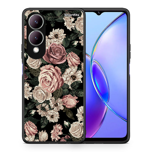 Θήκη Vivo Y17s Wild Roses Flower από τη Smartfits με σχέδιο στο πίσω μέρος και μαύρο περίβλημα | Vivo Y17s Wild Roses Flower case with colorful back and black bezels