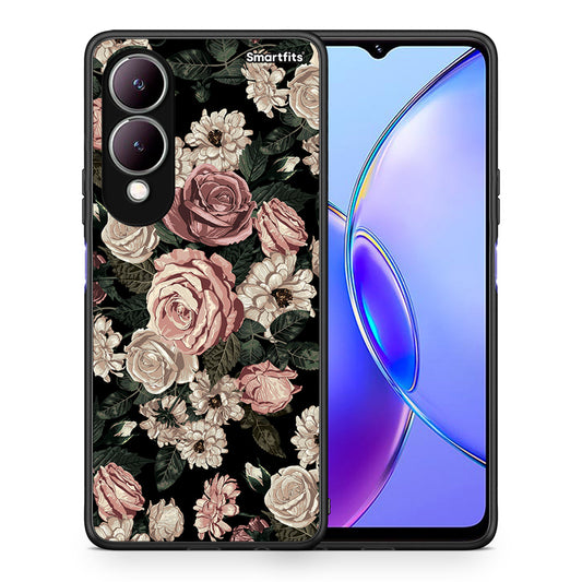 Θήκη Vivo Y17s Wild Roses Flower από τη Smartfits με σχέδιο στο πίσω μέρος και μαύρο περίβλημα | Vivo Y17s Wild Roses Flower case with colorful back and black bezels