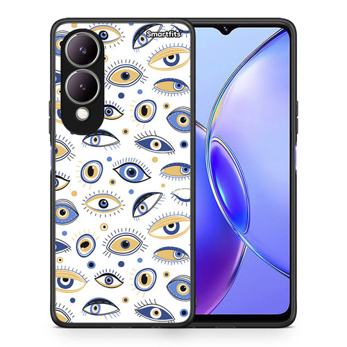 Θήκη Vivo Y17s Ftou Ftou από τη Smartfits με σχέδιο στο πίσω μέρος και μαύρο περίβλημα | Vivo Y17s Ftou Ftou case with colorful back and black bezels