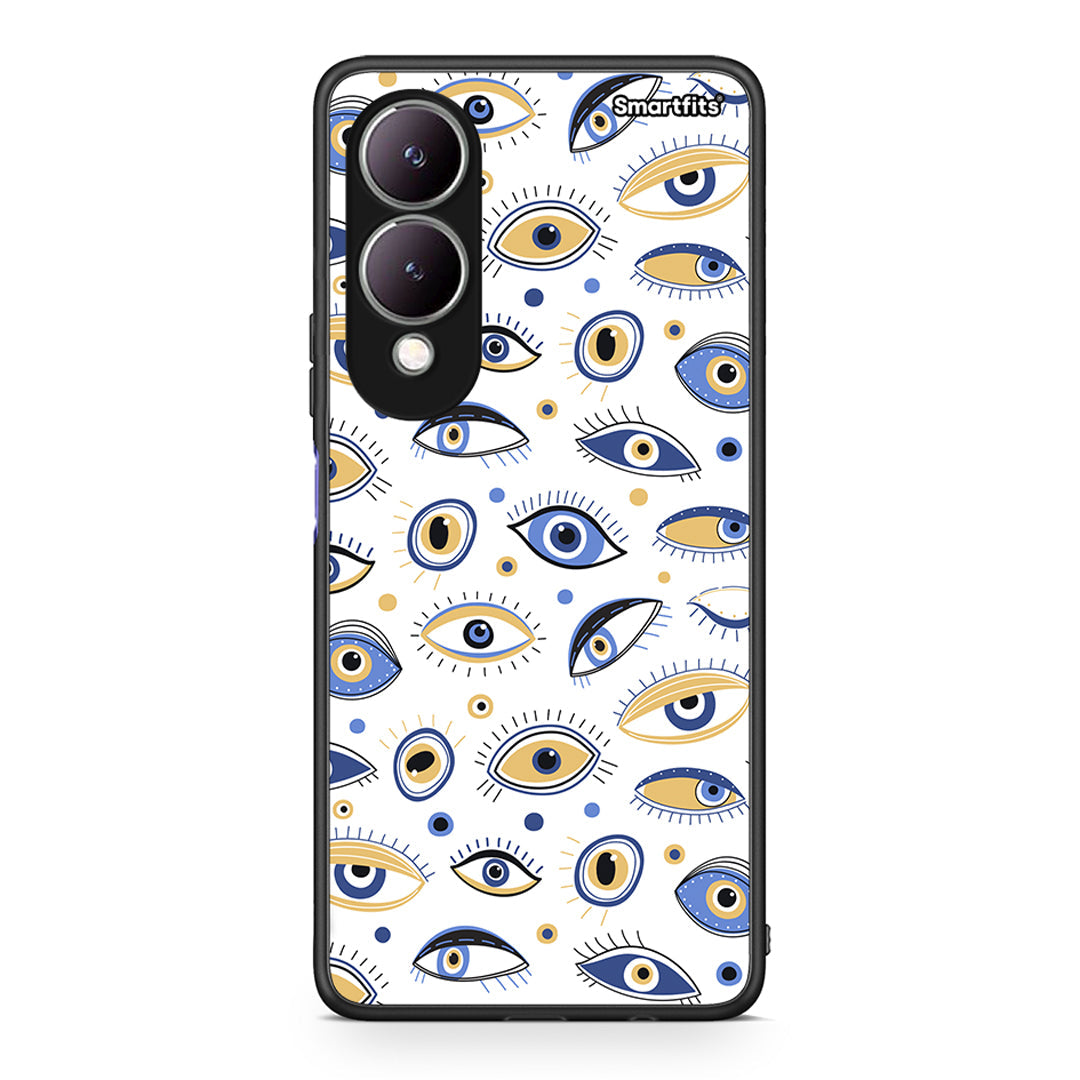 Vivo Y17s Ftou Ftou θήκη από τη Smartfits με σχέδιο στο πίσω μέρος και μαύρο περίβλημα | Smartphone case with colorful back and black bezels by Smartfits