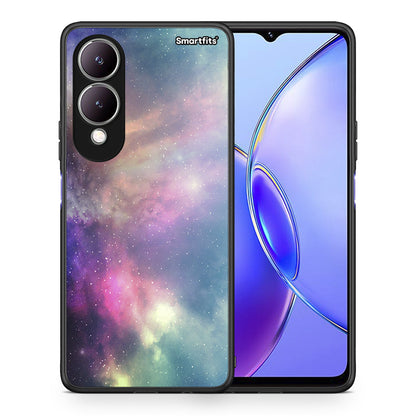 Θήκη Vivo Y17s Rainbow Galaxy από τη Smartfits με σχέδιο στο πίσω μέρος και μαύρο περίβλημα | Vivo Y17s Rainbow Galaxy case with colorful back and black bezels