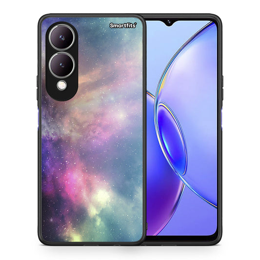 Θήκη Vivo Y17s Rainbow Galaxy από τη Smartfits με σχέδιο στο πίσω μέρος και μαύρο περίβλημα | Vivo Y17s Rainbow Galaxy case with colorful back and black bezels