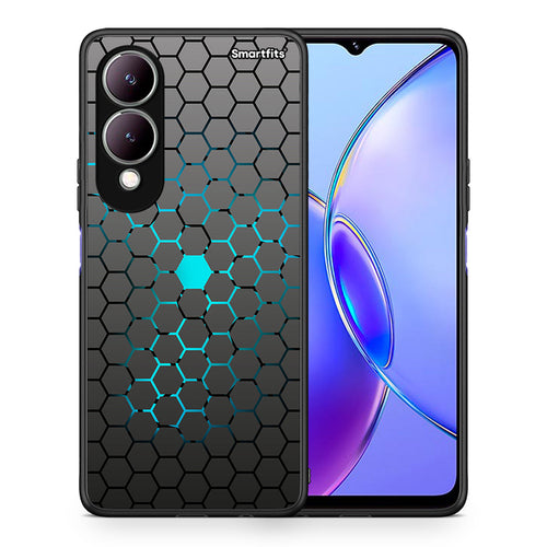 Θήκη Vivo Y17s Hexagonal Geometric από τη Smartfits με σχέδιο στο πίσω μέρος και μαύρο περίβλημα | Vivo Y17s Hexagonal Geometric case with colorful back and black bezels