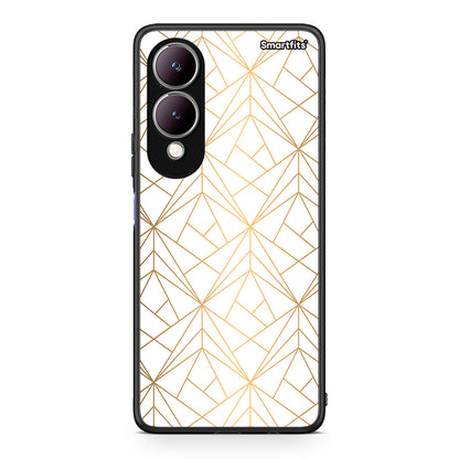 111 - Vivo Y17s Luxury White Geometric case, cover, bumper