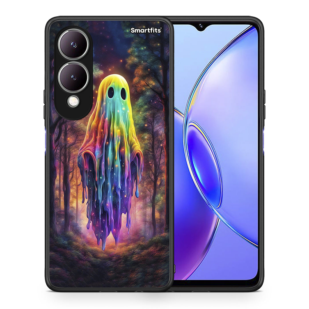 Θήκη Vivo Y17s Halloween Ghost από τη Smartfits με σχέδιο στο πίσω μέρος και μαύρο περίβλημα | Vivo Y17s Halloween Ghost case with colorful back and black bezels