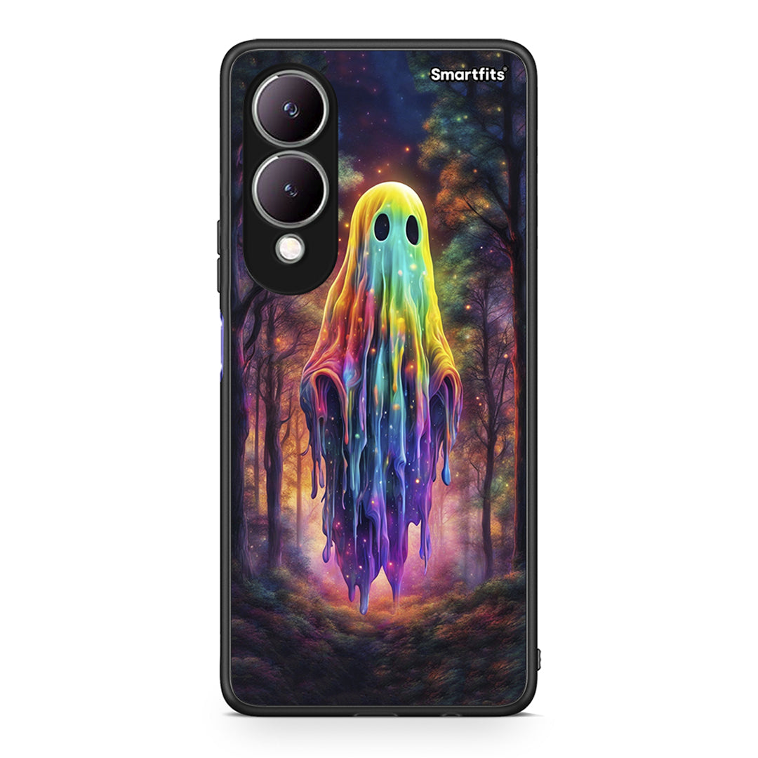 Vivo Y17s Halloween Ghost θήκη από τη Smartfits με σχέδιο στο πίσω μέρος και μαύρο περίβλημα | Smartphone case with colorful back and black bezels by Smartfits