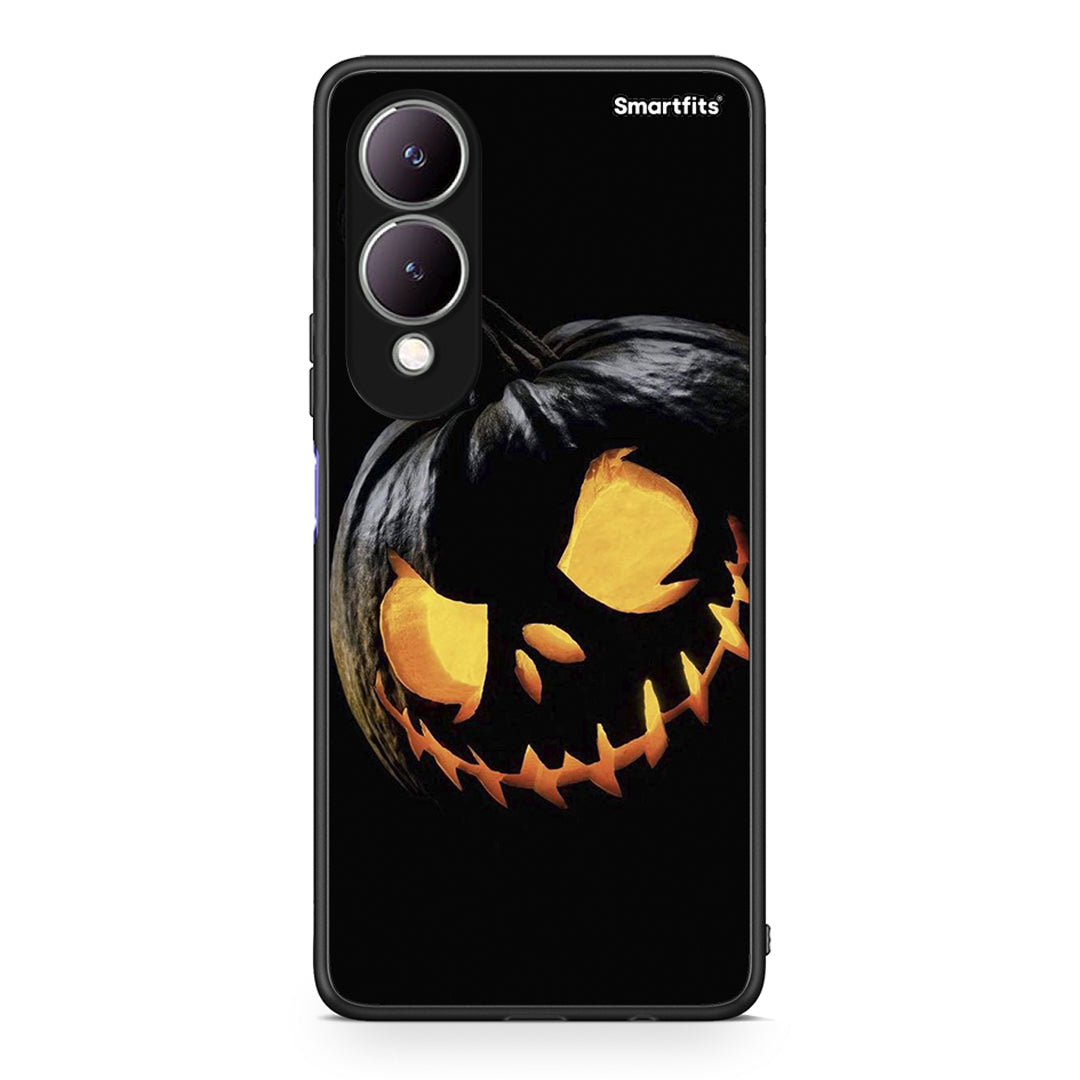 Vivo Y17s Halloween Scary Pumpkin Θήκη από τη Smartfits με σχέδιο στο πίσω μέρος και μαύρο περίβλημα | Smartphone case with colorful back and black bezels by Smartfits