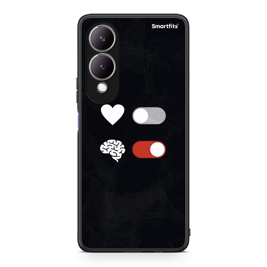 Vivo Y17s Heart Vs Brain Θήκη Αγίου Βαλεντίνου από τη Smartfits με σχέδιο στο πίσω μέρος και μαύρο περίβλημα | Smartphone case with colorful back and black bezels by Smartfits