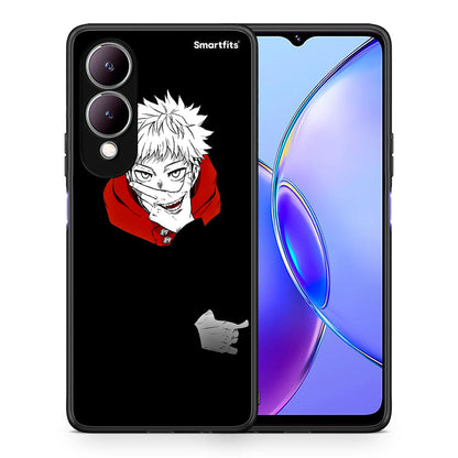 Θήκη Vivo Y17s Itadori Anime από τη Smartfits με σχέδιο στο πίσω μέρος και μαύρο περίβλημα | Vivo Y17s Itadori Anime case with colorful back and black bezels