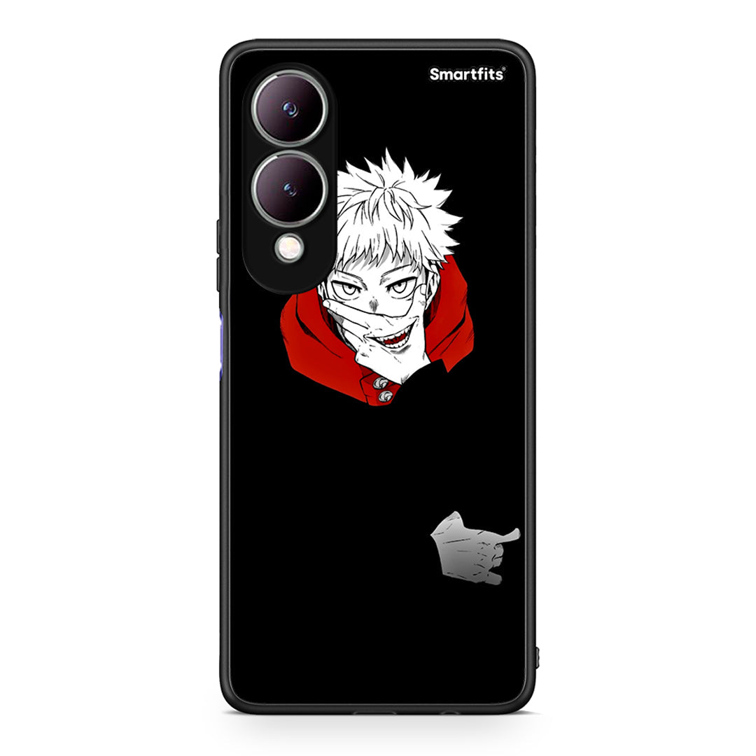Vivo Y17s Itadori Anime θήκη από τη Smartfits με σχέδιο στο πίσω μέρος και μαύρο περίβλημα | Smartphone case with colorful back and black bezels by Smartfits
