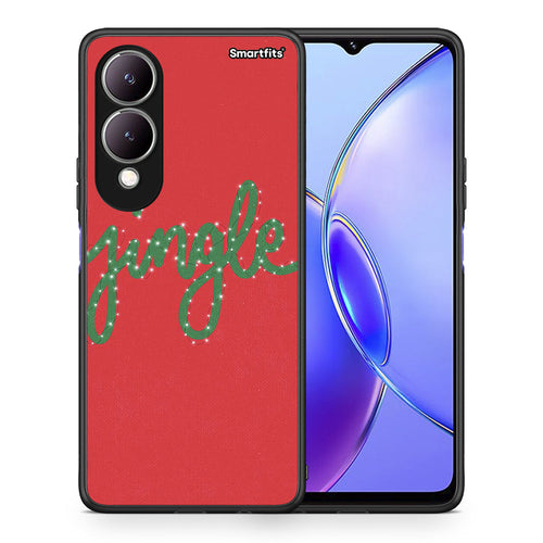 Θήκη Vivo Y17s Jingle Xmas από τη Smartfits με σχέδιο στο πίσω μέρος και μαύρο περίβλημα | Vivo Y17s Jingle Xmas case with colorful back and black bezels