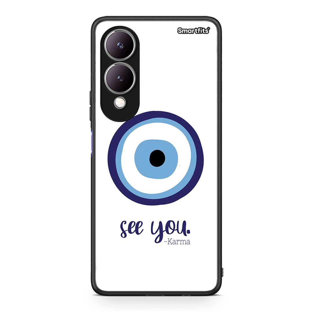 Vivo Y17s Karma Says θήκη από τη Smartfits με σχέδιο στο πίσω μέρος και μαύρο περίβλημα | Smartphone case with colorful back and black bezels by Smartfits