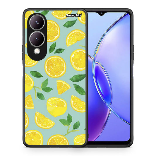 Θήκη Vivo Y17s Lemons από τη Smartfits με σχέδιο στο πίσω μέρος και μαύρο περίβλημα | Vivo Y17s Lemons case with colorful back and black bezels