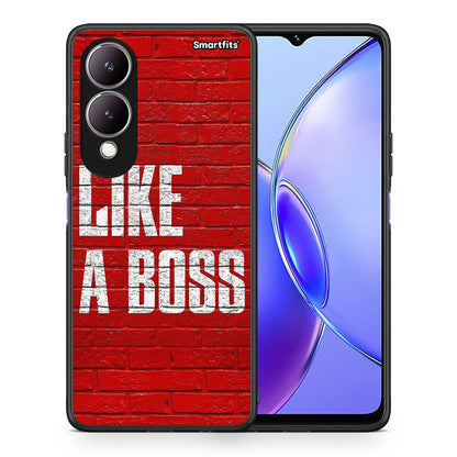Θήκη Vivo Y17s Like A Boss από τη Smartfits με σχέδιο στο πίσω μέρος και μαύρο περίβλημα | Vivo Y17s Like A Boss case with colorful back and black bezels