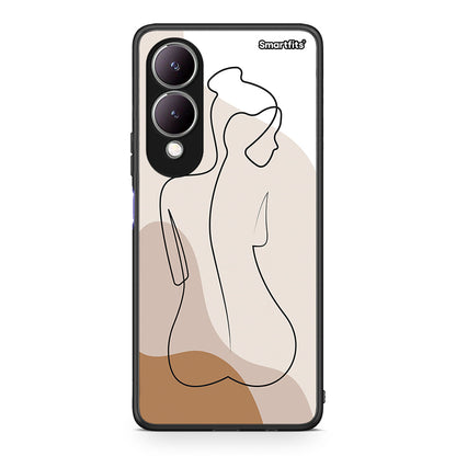 Vivo Y17s LineArt Woman θήκη από τη Smartfits με σχέδιο στο πίσω μέρος και μαύρο περίβλημα | Smartphone case with colorful back and black bezels by Smartfits