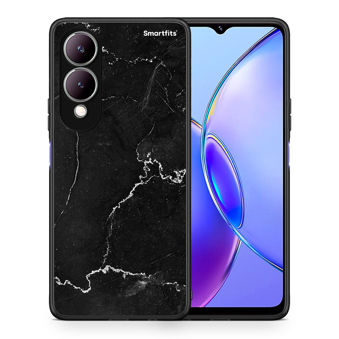 Θήκη Vivo Y17s Marble Black από τη Smartfits με σχέδιο στο πίσω μέρος και μαύρο περίβλημα | Vivo Y17s Marble Black case with colorful back and black bezels