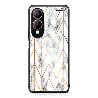 44 - Vivo Y17s Gold Geometric Marble case, cover, bumper