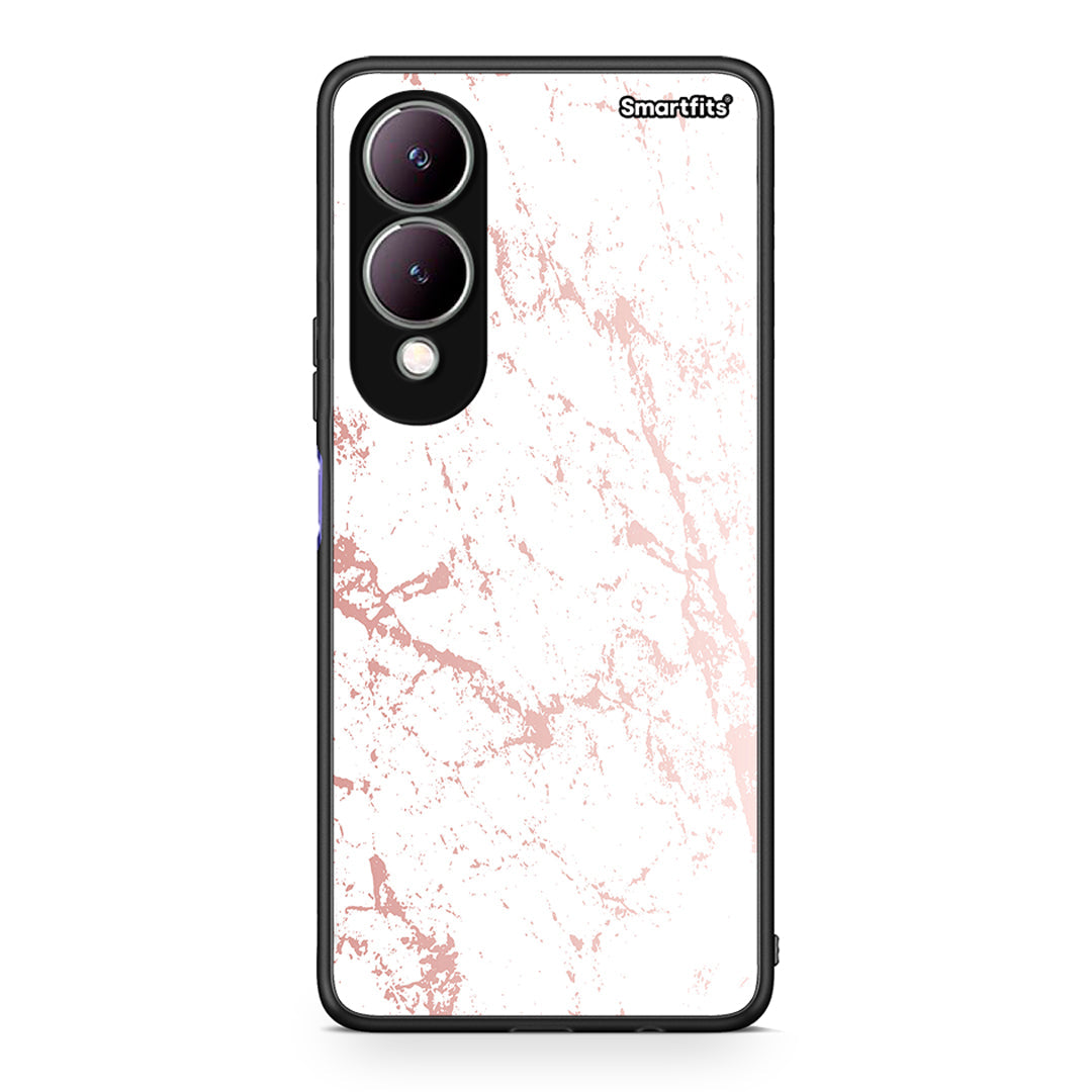116 - Vivo Y17s Pink Splash Marble case, cover, bumper