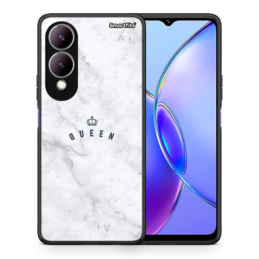 Θήκη Vivo Y17s Queen Marble από τη Smartfits με σχέδιο στο πίσω μέρος και μαύρο περίβλημα | Vivo Y17s Queen Marble case with colorful back and black bezels
