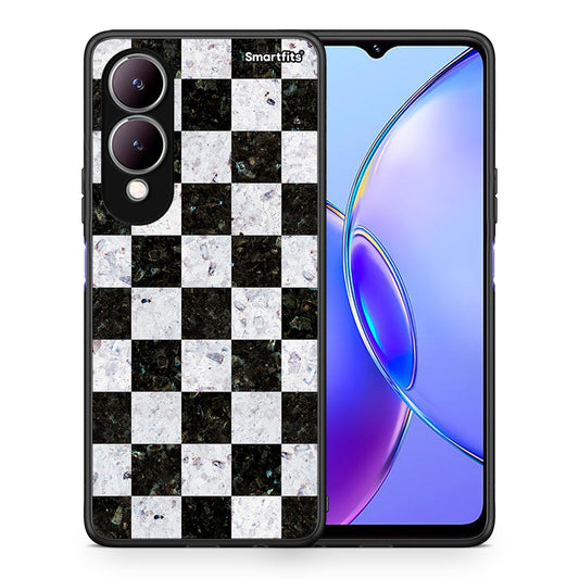 Θήκη Vivo Y17s Square Geometric Marble από τη Smartfits με σχέδιο στο πίσω μέρος και μαύρο περίβλημα | Vivo Y17s Square Geometric Marble case with colorful back and black bezels