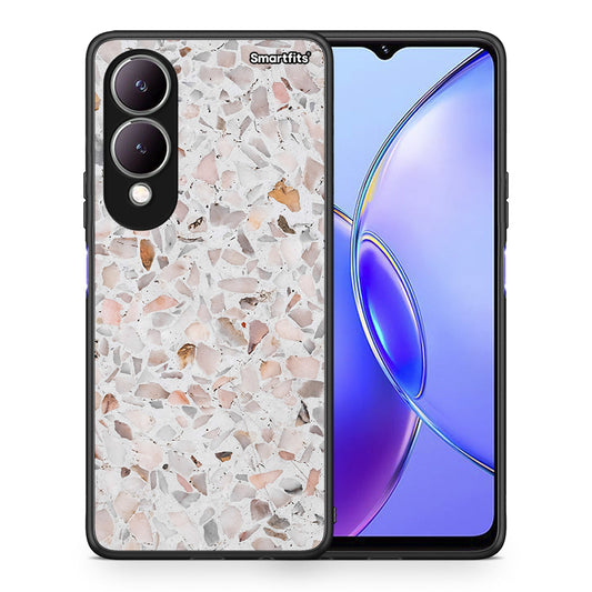 Θήκη Vivo Y17s Marble Terrazzo από τη Smartfits με σχέδιο στο πίσω μέρος και μαύρο περίβλημα | Vivo Y17s Marble Terrazzo case with colorful back and black bezels
