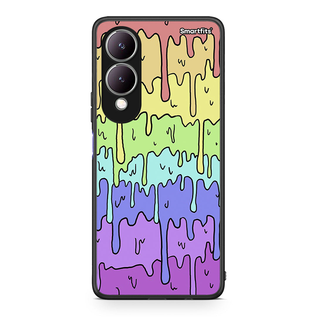 Vivo Y17s Melting Rainbow θήκη από τη Smartfits με σχέδιο στο πίσω μέρος και μαύρο περίβλημα | Smartphone case with colorful back and black bezels by Smartfits