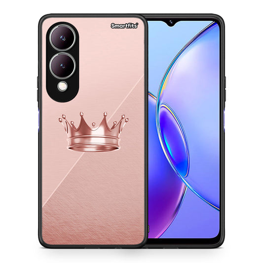 Θήκη Vivo Y17s Crown Minimal από τη Smartfits με σχέδιο στο πίσω μέρος και μαύρο περίβλημα | Vivo Y17s Crown Minimal case with colorful back and black bezels