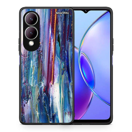 Θήκη Vivo Y17s Winter Paint από τη Smartfits με σχέδιο στο πίσω μέρος και μαύρο περίβλημα | Vivo Y17s Winter Paint case with colorful back and black bezels