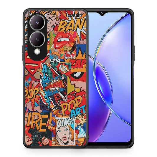 Θήκη Vivo Y17s PopArt OMG από τη Smartfits με σχέδιο στο πίσω μέρος και μαύρο περίβλημα | Vivo Y17s PopArt OMG case with colorful back and black bezels