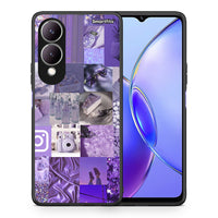 Thumbnail for Θήκη Vivo Y17s Purple Aesthetic Collage από τη Smartfits με σχέδιο στο πίσω μέρος και μαύρο περίβλημα | Vivo Y17s Purple Aesthetic Collage case with colorful back and black bezels