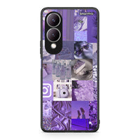 Thumbnail for Vivo Y17s Purple Aesthetic Collage θήκη από τη Smartfits με σχέδιο στο πίσω μέρος και μαύρο περίβλημα | Smartphone case with colorful back and black bezels by Smartfits