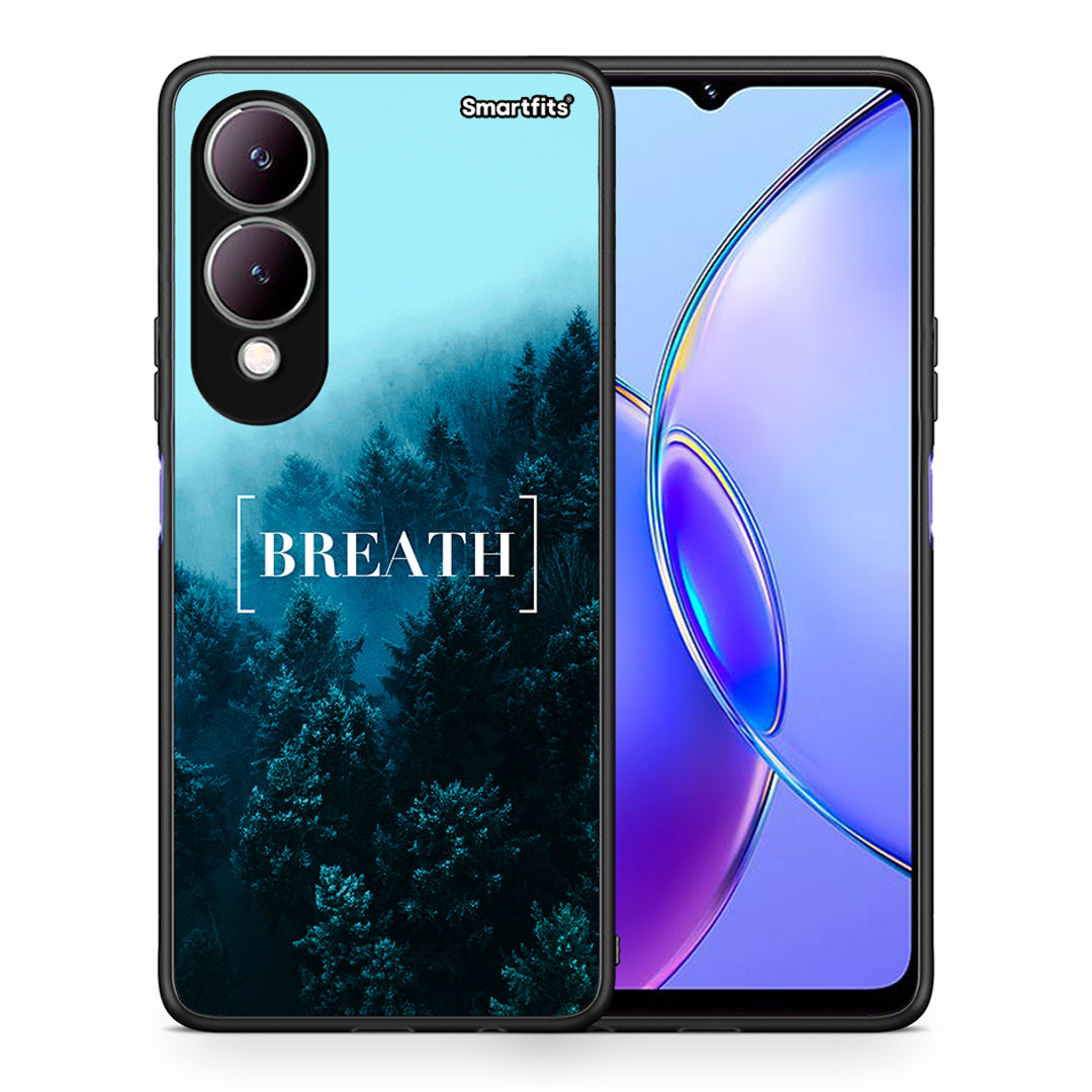 Θήκη Vivo Y17s Breath Quote από τη Smartfits με σχέδιο στο πίσω μέρος και μαύρο περίβλημα | Vivo Y17s Breath Quote case with colorful back and black bezels