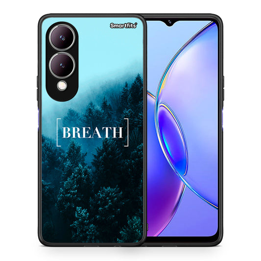 Θήκη Vivo Y17s Breath Quote από τη Smartfits με σχέδιο στο πίσω μέρος και μαύρο περίβλημα | Vivo Y17s Breath Quote case with colorful back and black bezels