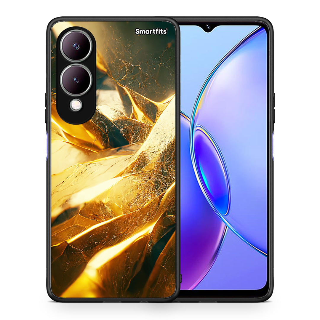 Θήκη Vivo Y17s Real Gold από τη Smartfits με σχέδιο στο πίσω μέρος και μαύρο περίβλημα | Vivo Y17s Real Gold case with colorful back and black bezels